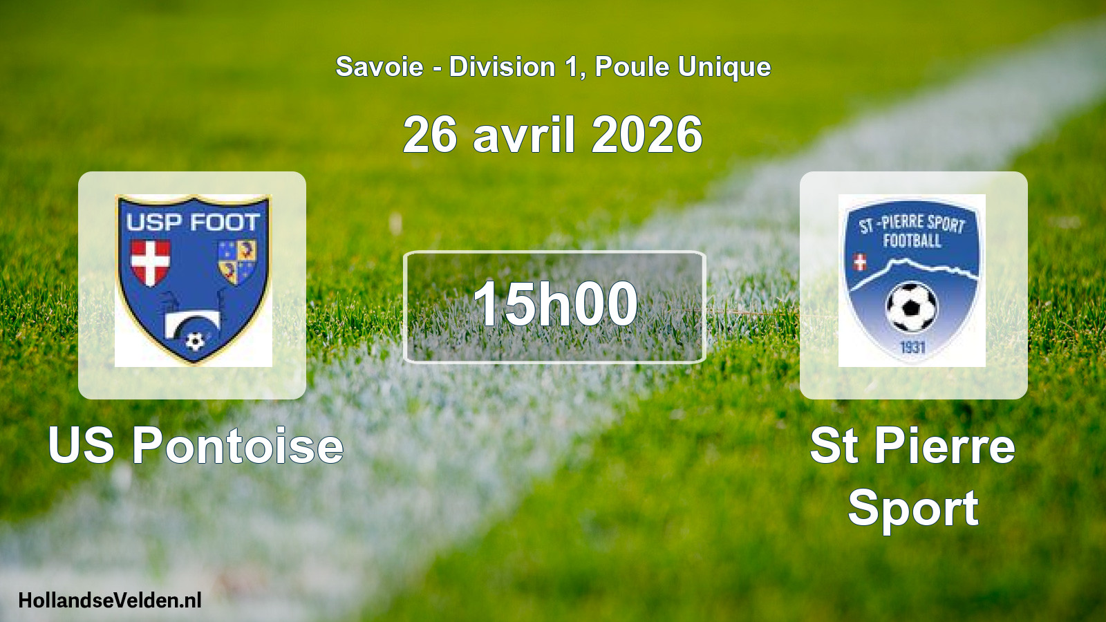 Match programmé: US Pontoise - St Pierre Sport (26 avril 2026)