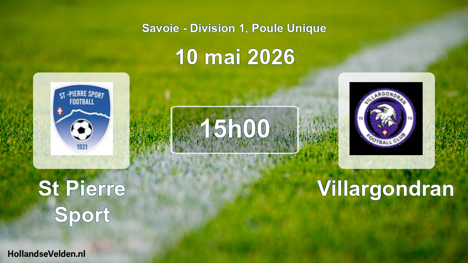 Geplande wedstrijd: St Pierre Sport - Villargondran (10 mei 2026)
