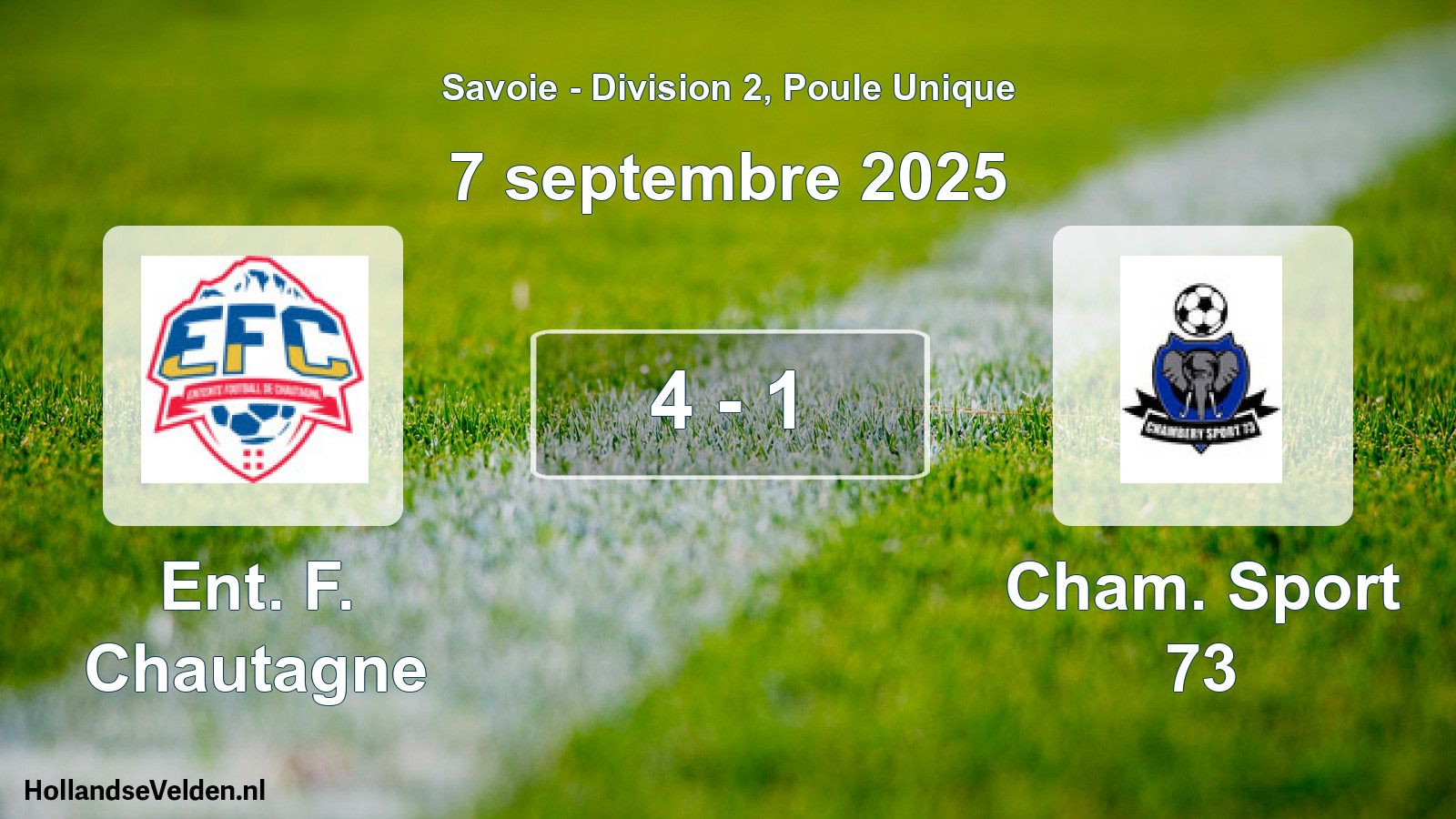 Total number of matches played: Ent. F. Chautagne - Cham. Sport 73 4 - 1 (7 September 2025)
