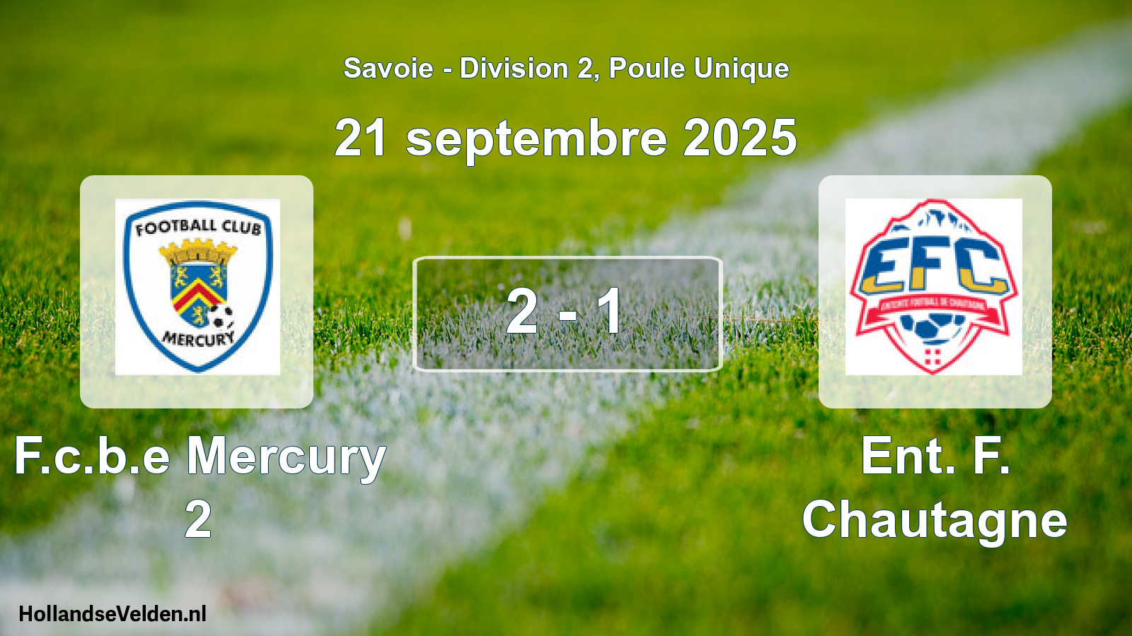 Gespeelde wedstrijd: F.c.b.e Mercury 2 - Ent. F. Chautagne 2 - 1 (21 september 2025)