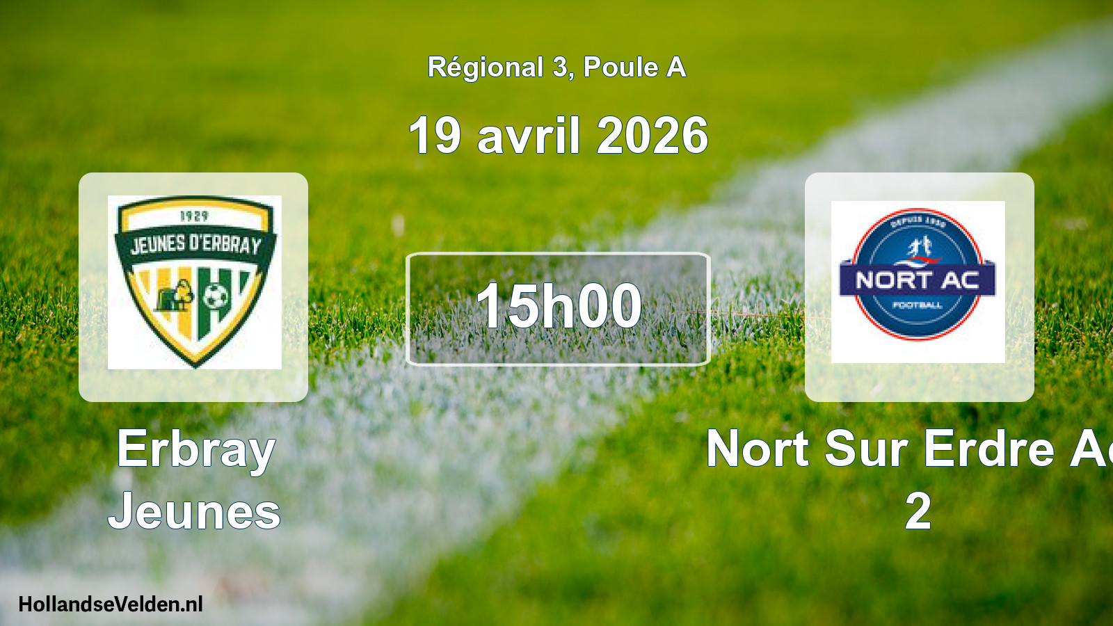 Scheduled Match: Erbray Jeunes - Nort Sur Erdre Ac 2 (19 April 2026)