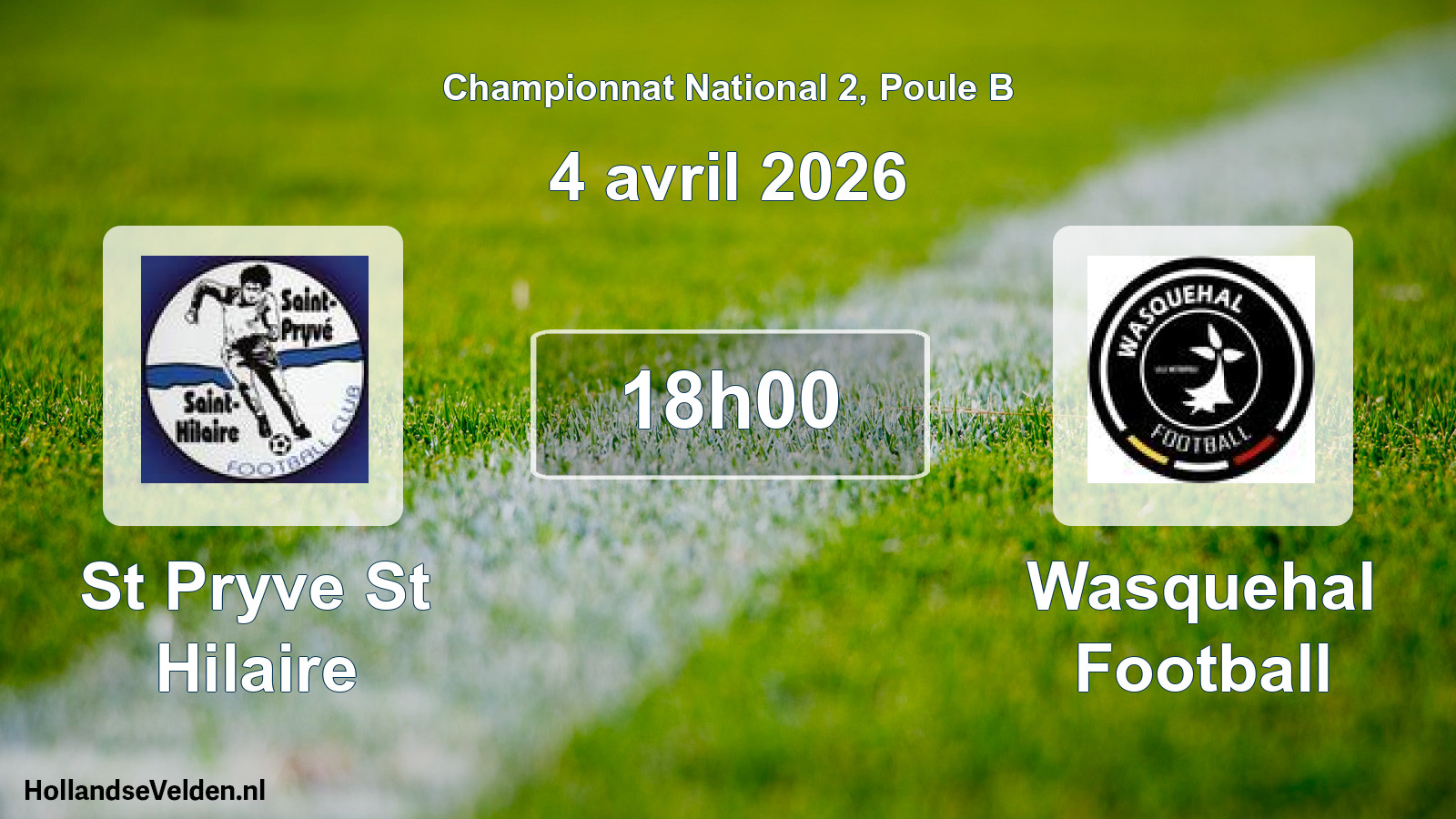 Geplande wedstrijd: St Pryve St Hilaire - Wasquehal Football (4 avril 2026)