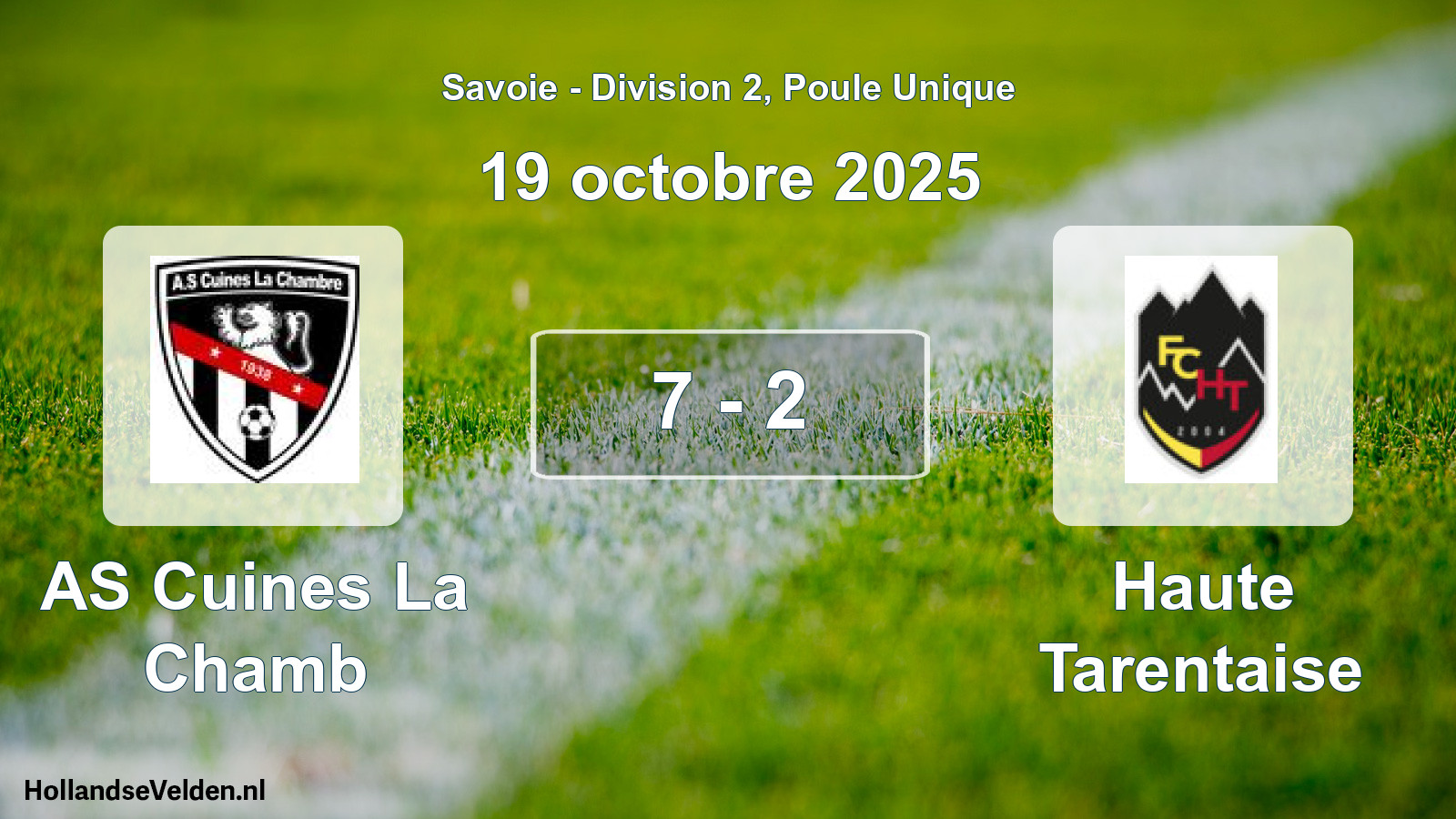 Gespeelde wedstrijd: AS Cuines La Chamb - Haute Tarentaise 7 - 2 (19 oktober 2025)