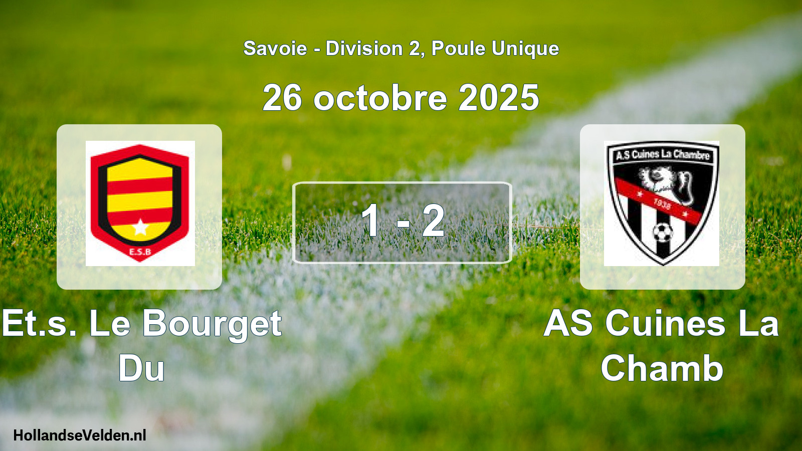 Match joué: Et.s. Le Bourget Du - AS Cuines La Chamb 1 - 2 (26 octobre 2025)