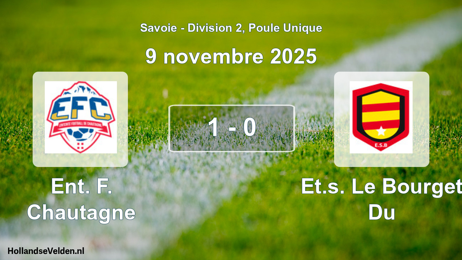 Gespeelde wedstrijd: Ent. F. Chautagne - Et.s. Le Bourget Du 1 - 0 (9 november 2025)
