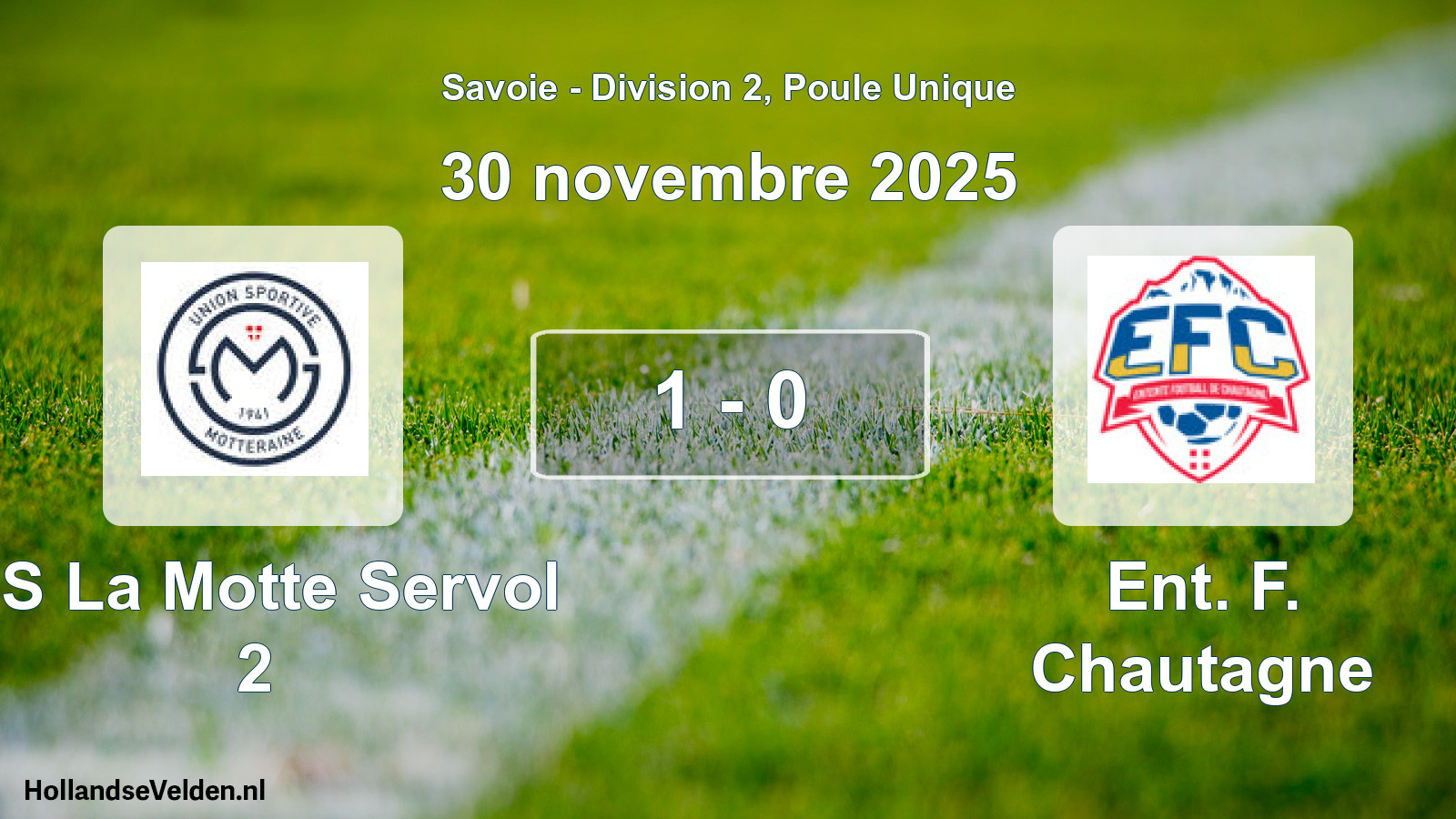 Gespeelde wedstrijd: US La Motte Servol 2 - Ent. F. Chautagne 1 - 0 (30 november 2025)