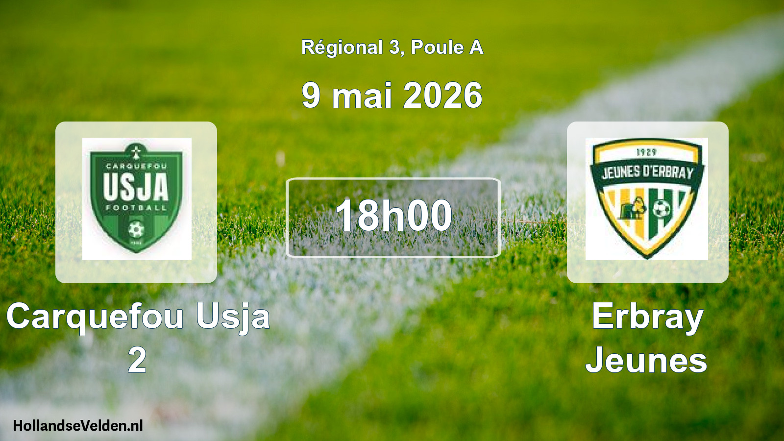 Scheduled Match: Carquefou Usja 2 - Erbray Jeunes (9 May 2026)