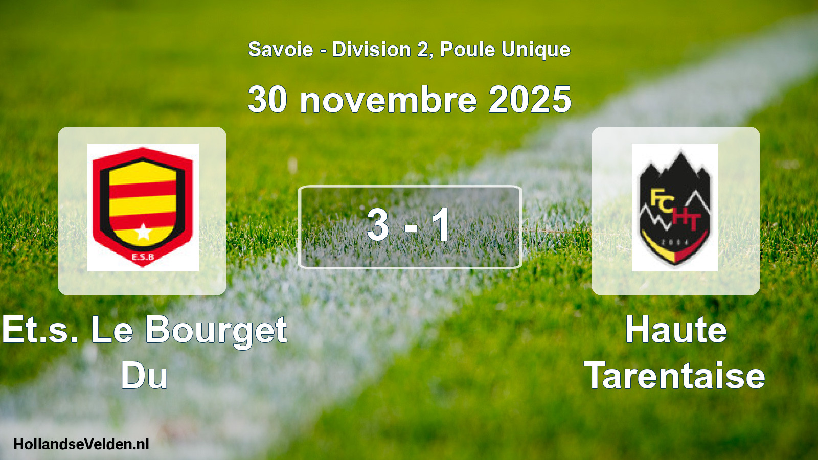 Gespeelde wedstrijd: Et.s. Le Bourget Du - Haute Tarentaise 3 - 1 (30 november 2025)
