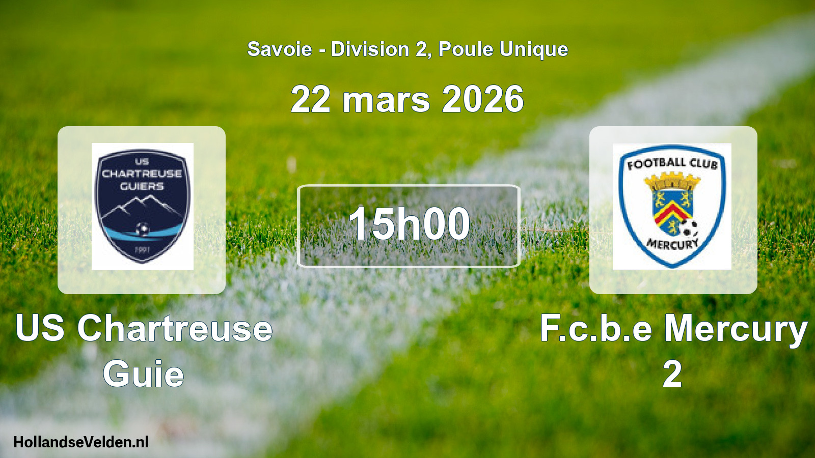 Scheduled Match: US Chartreuse Guie - F.c.b.e Mercury 2 (22 March 2026)