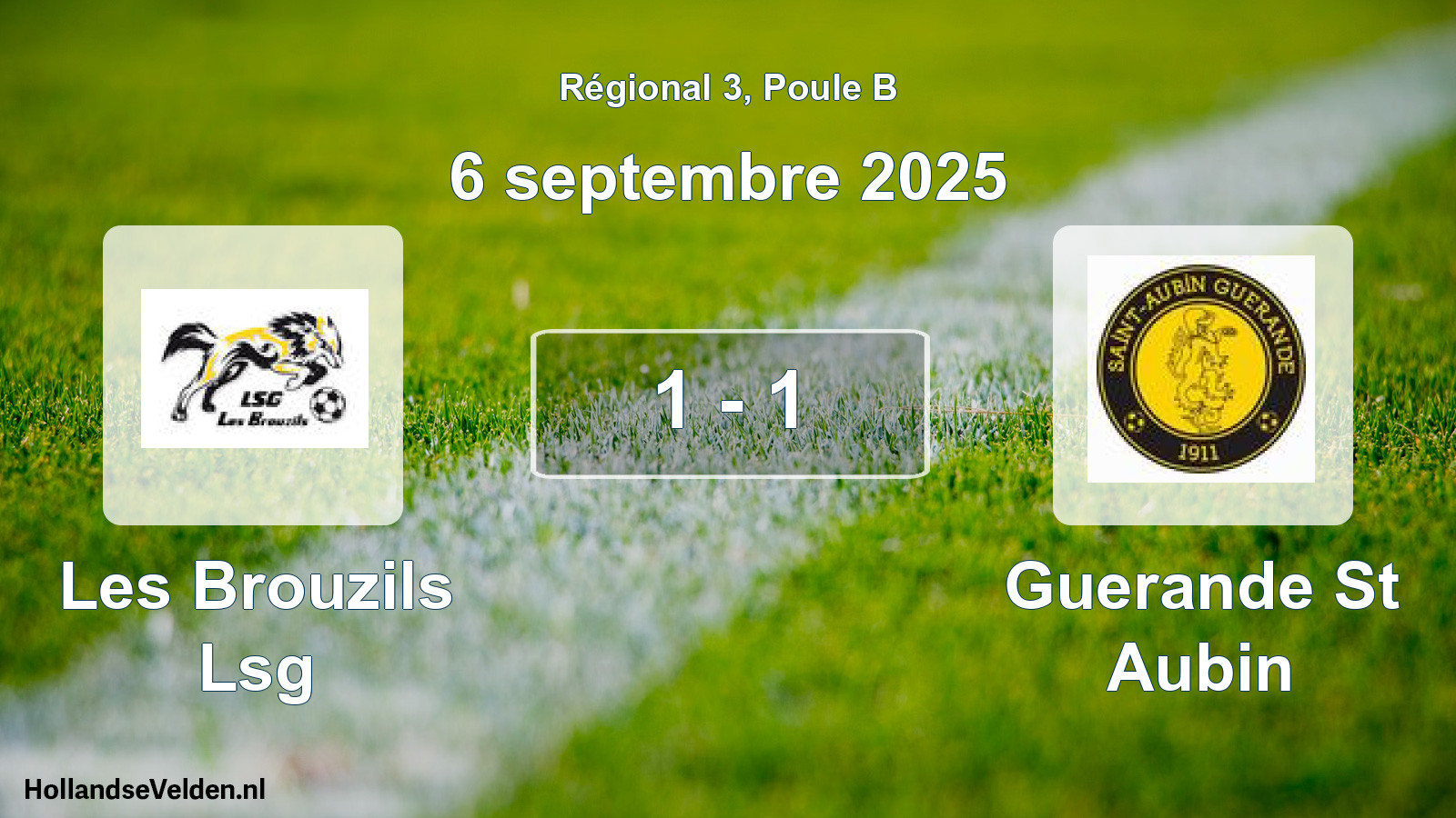 Total number of matches played: Les Brouzils Lsg - Guerande St Aubin 1 - 1 (6 September 2025)