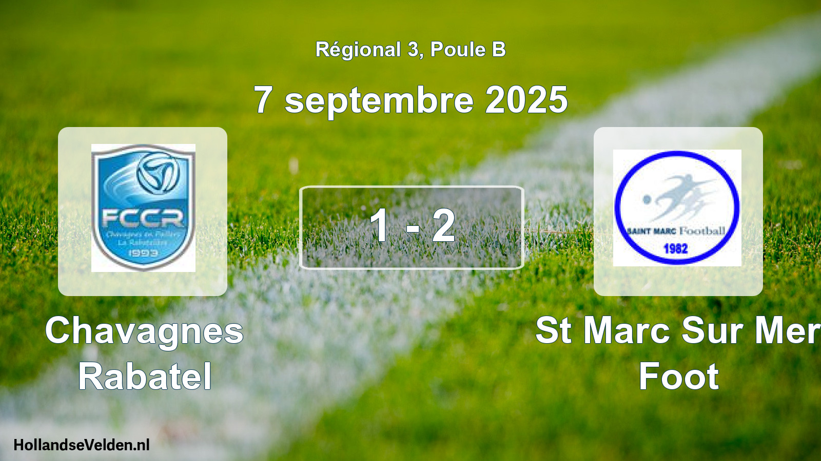 Gespeelde wedstrijd: Chavagnes Rabatel - St Marc Sur Mer Foot 1 - 2 (7 septembre 2025)