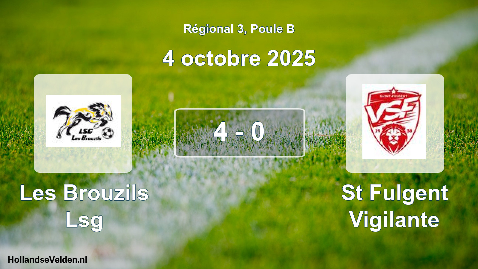 Total number of matches played: Les Brouzils Lsg - St Fulgent Vigilante 4 - 0 (4 October 2025)