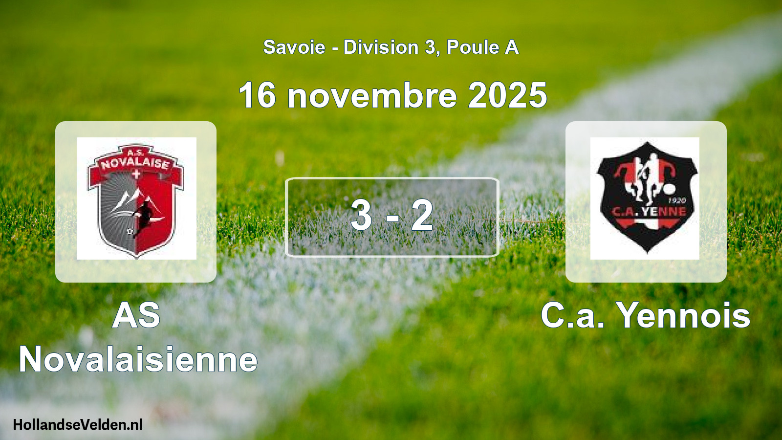 Gespeelde wedstrijd: AS Novalaisienne - C.a. Yennois 3 - 2 (16 november 2025)