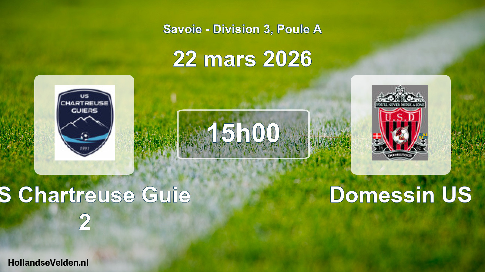 Match programmé: US Chartreuse Guie 2 - Domessin US (22 mars 2026)