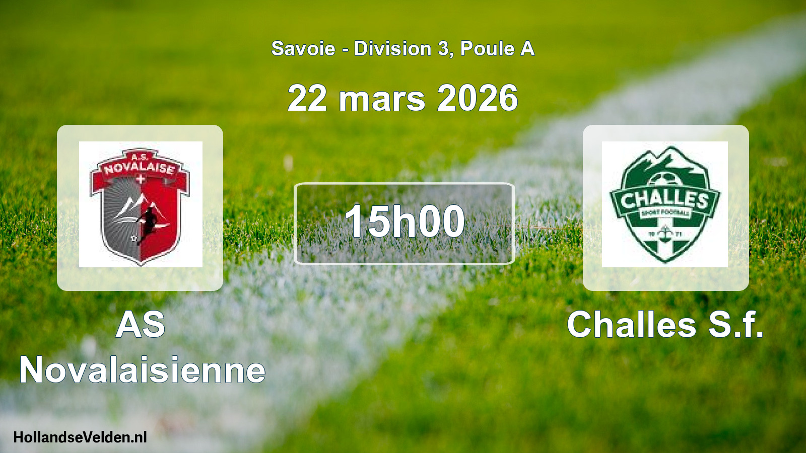 Match programmé: AS Novalaisienne - Challes S.f. (22 mars 2026)