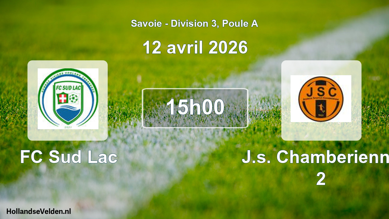 Geplande wedstrijd: FC Sud Lac - J.s. Chamberienne 2 (12 april 2026)