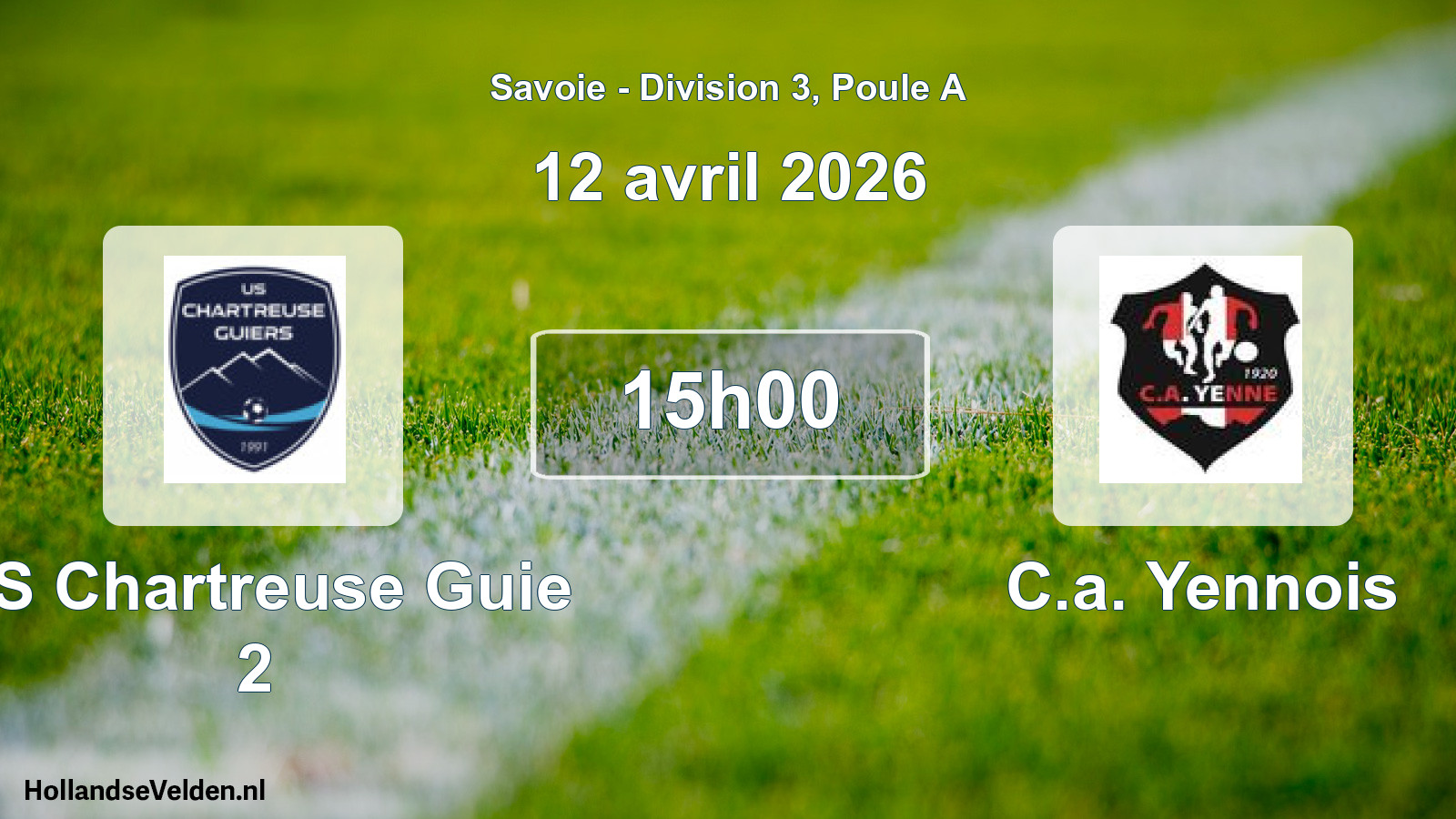 Geplande wedstrijd: US Chartreuse Guie 2 - C.a. Yennois (12 april 2026)