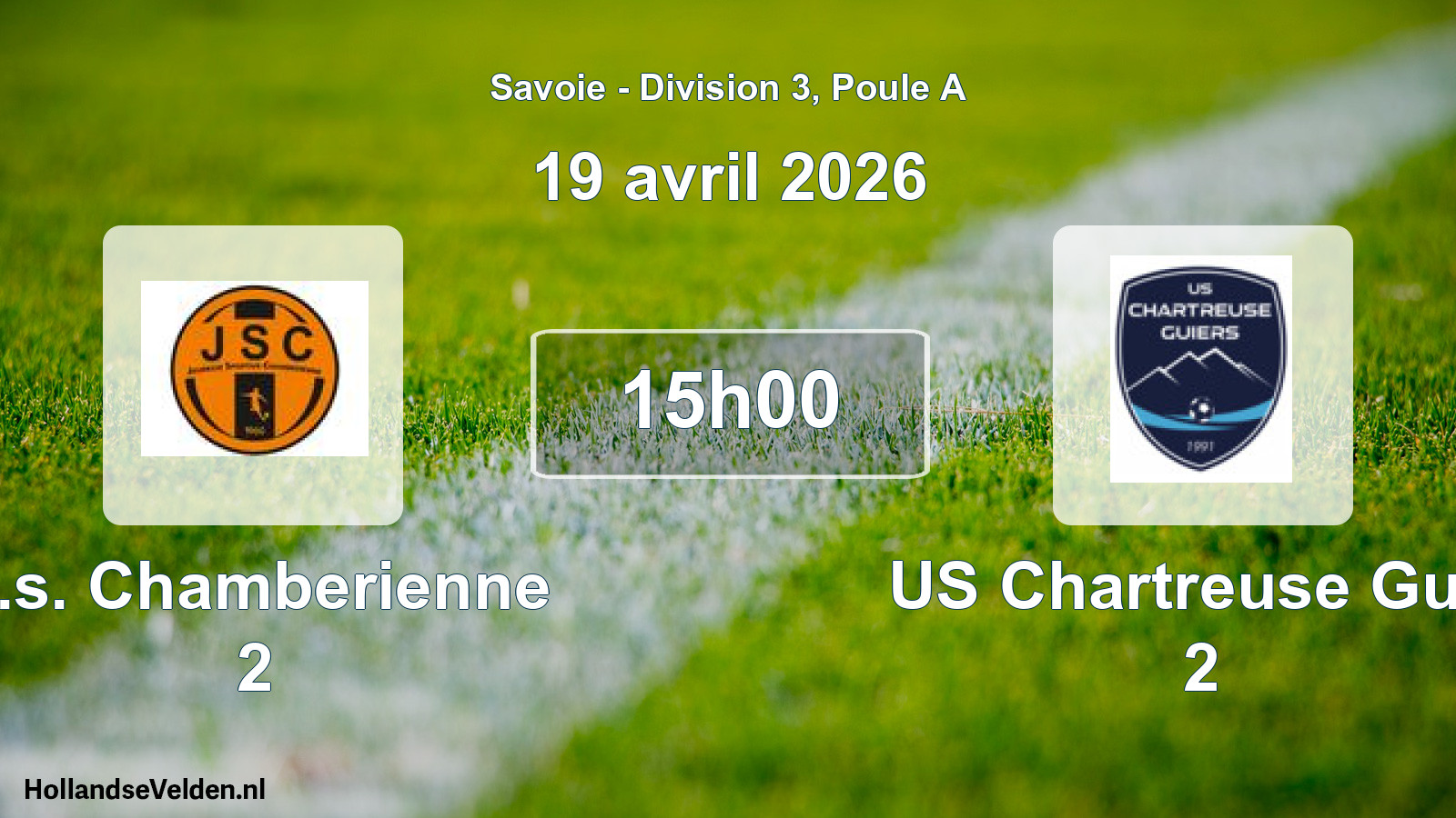 Geplande wedstrijd: J.s. Chamberienne 2 - US Chartreuse Guie 2 (19 april 2026)