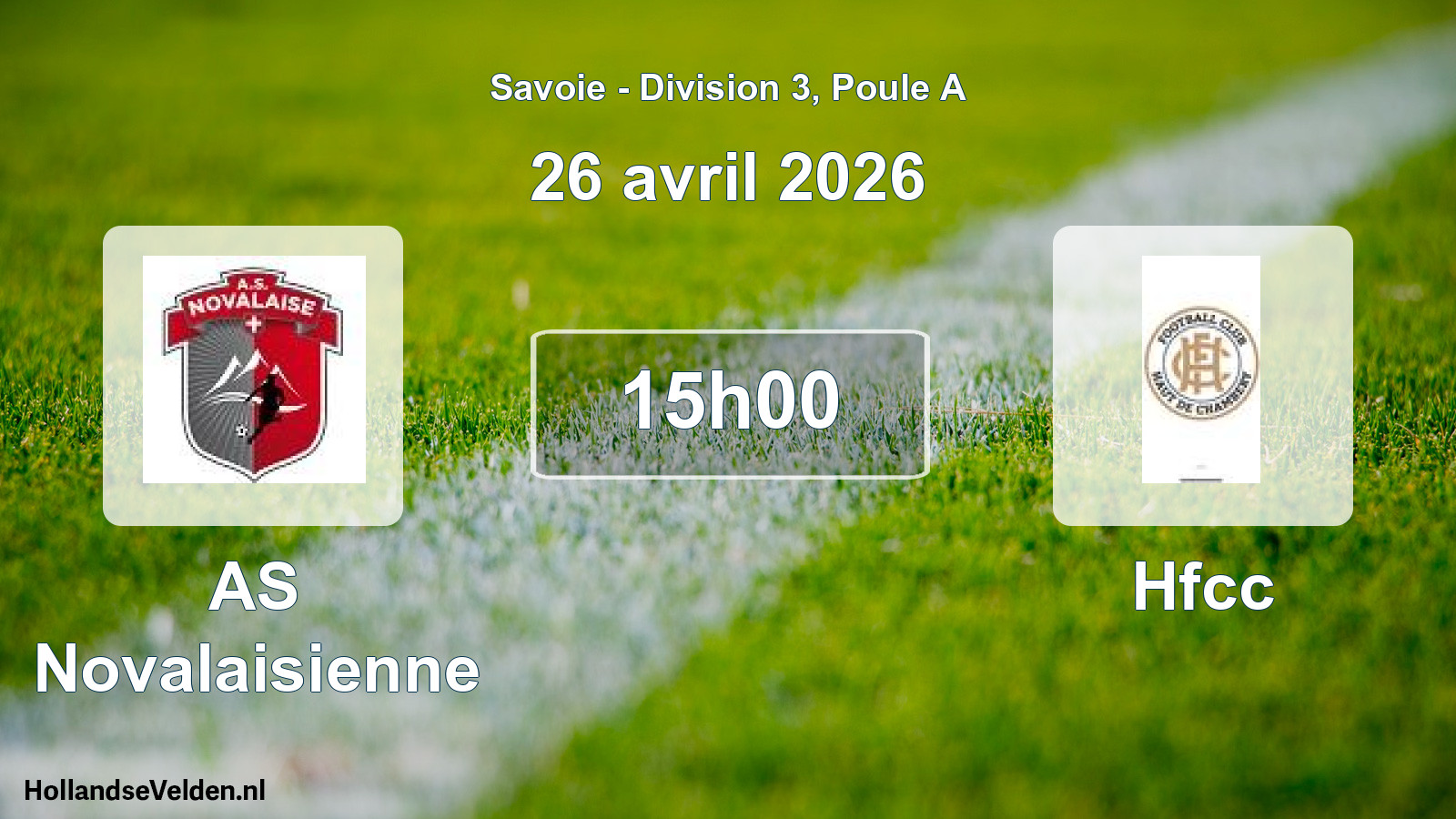 Match programmé: AS Novalaisienne - Hfcc (26 avril 2026)
