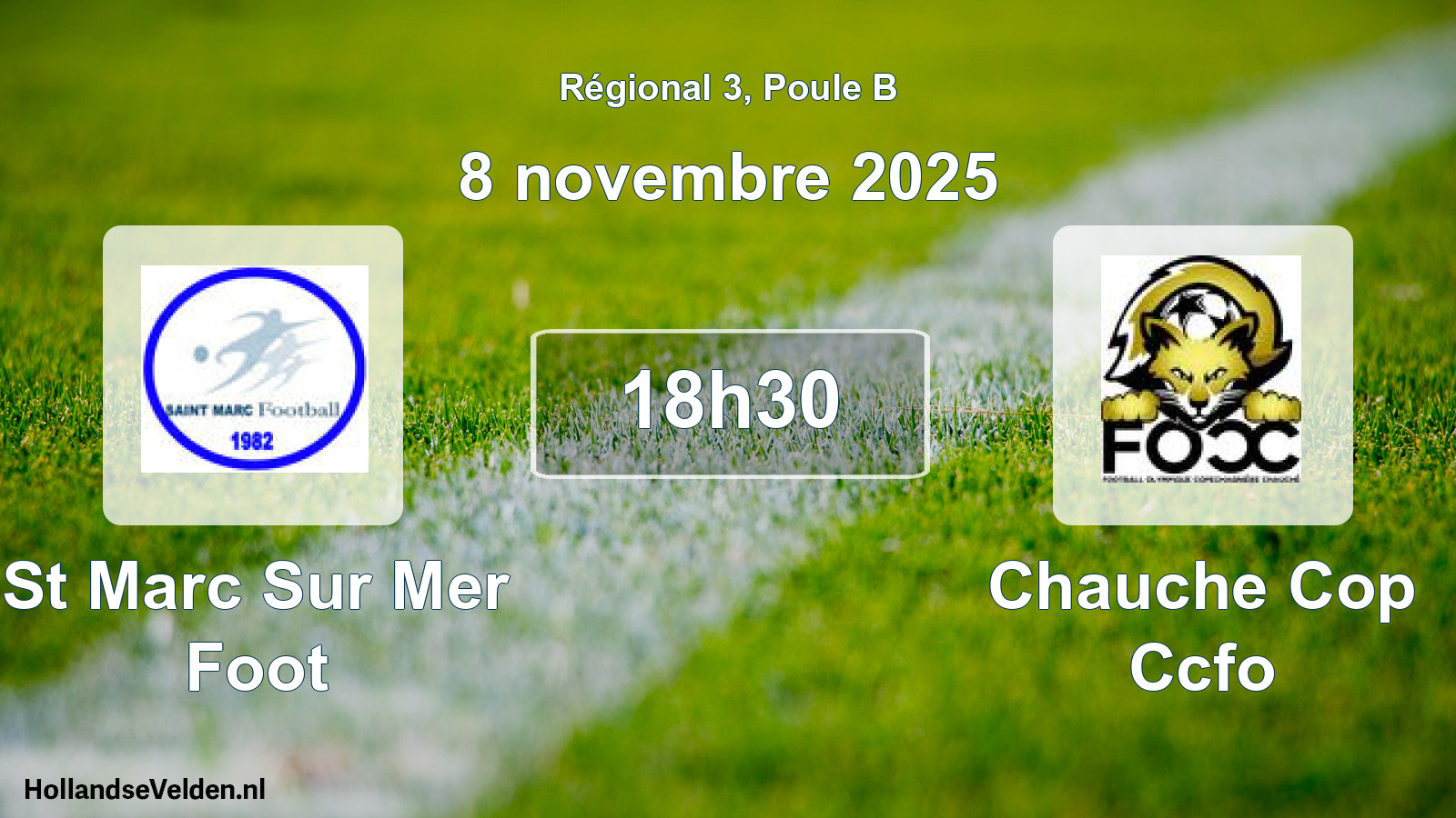 Geplande wedstrijd: St Marc Sur Mer Foot - Chauche Cop Ccfo (8 novembre 2025)