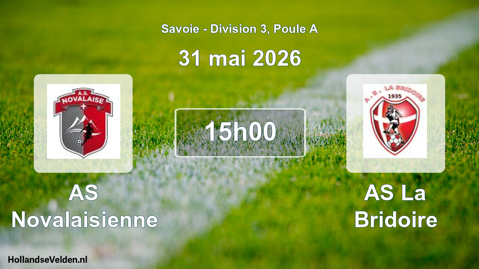Match programmé: AS Novalaisienne - AS La Bridoire (31 mai 2026)