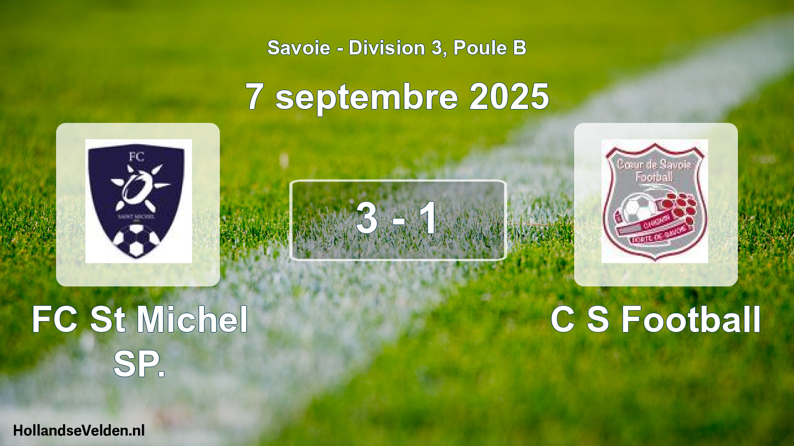 Gespeelde wedstrijd: FC St Michel SP. - C S Football 3 - 1 (7 september 2025)