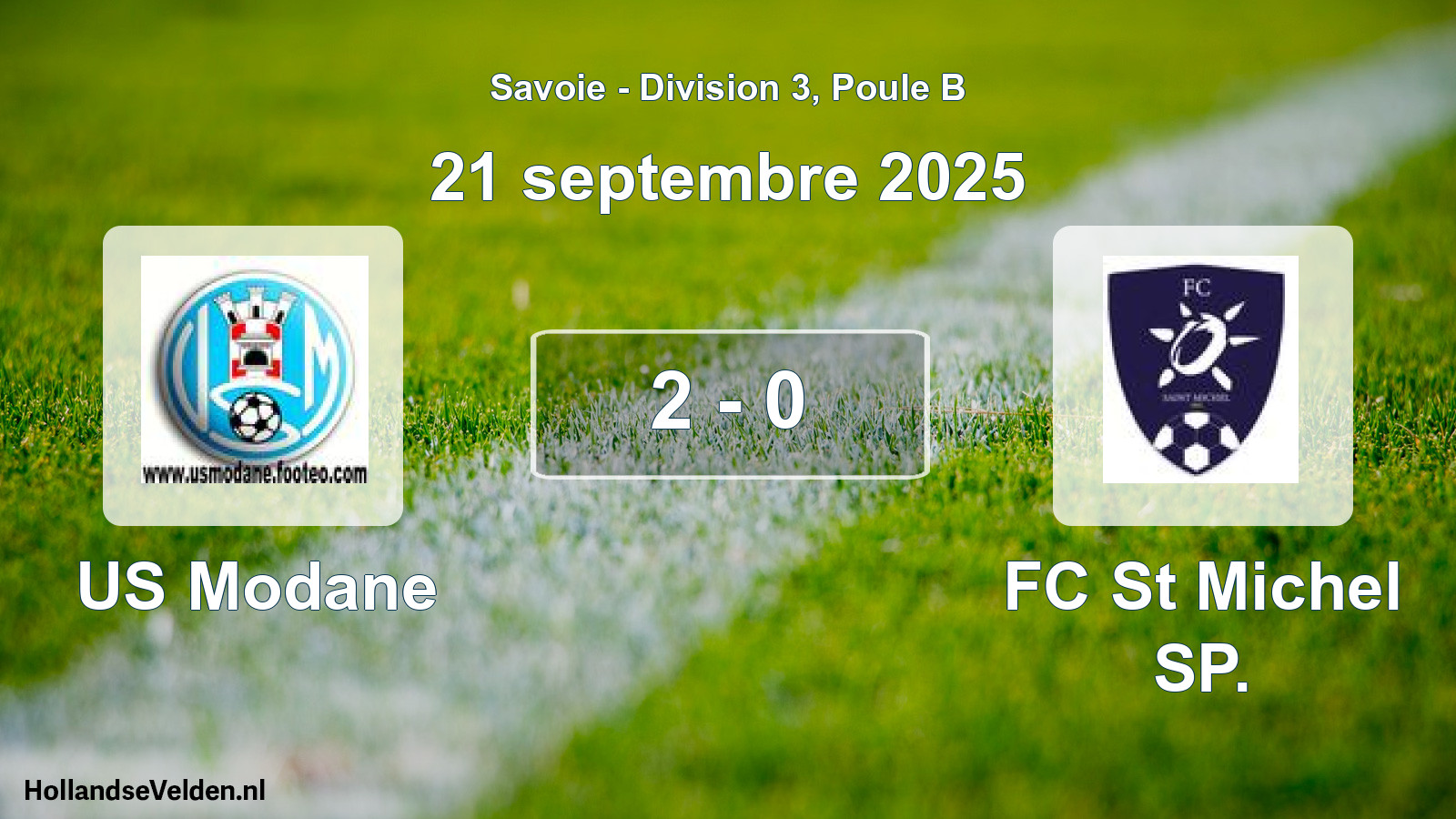 Gespeelde wedstrijd: US Modane - FC St Michel SP. 2 - 0 (21 september 2025)