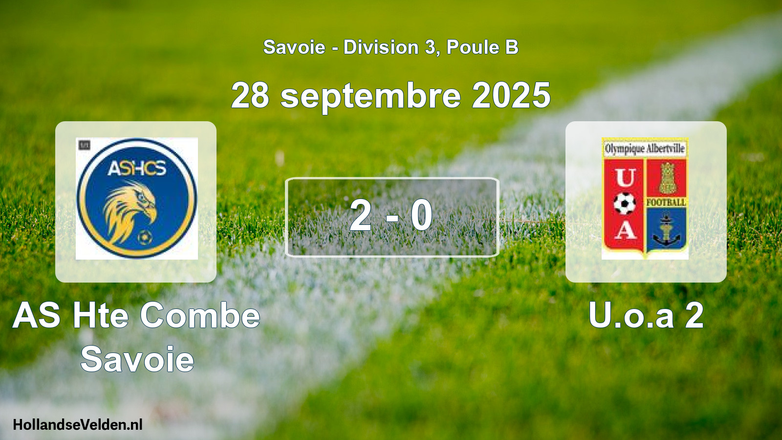 Total number of matches played: AS Hte Combe Savoie - U.o.a 2 2 - 0 (28 September 2025)