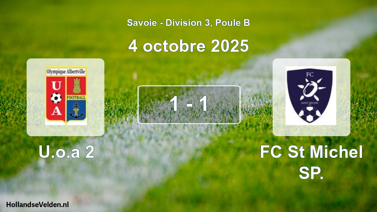 Gespeelde wedstrijd: U.o.a 2 - FC St Michel SP. 1 - 1 (4 oktober 2025)