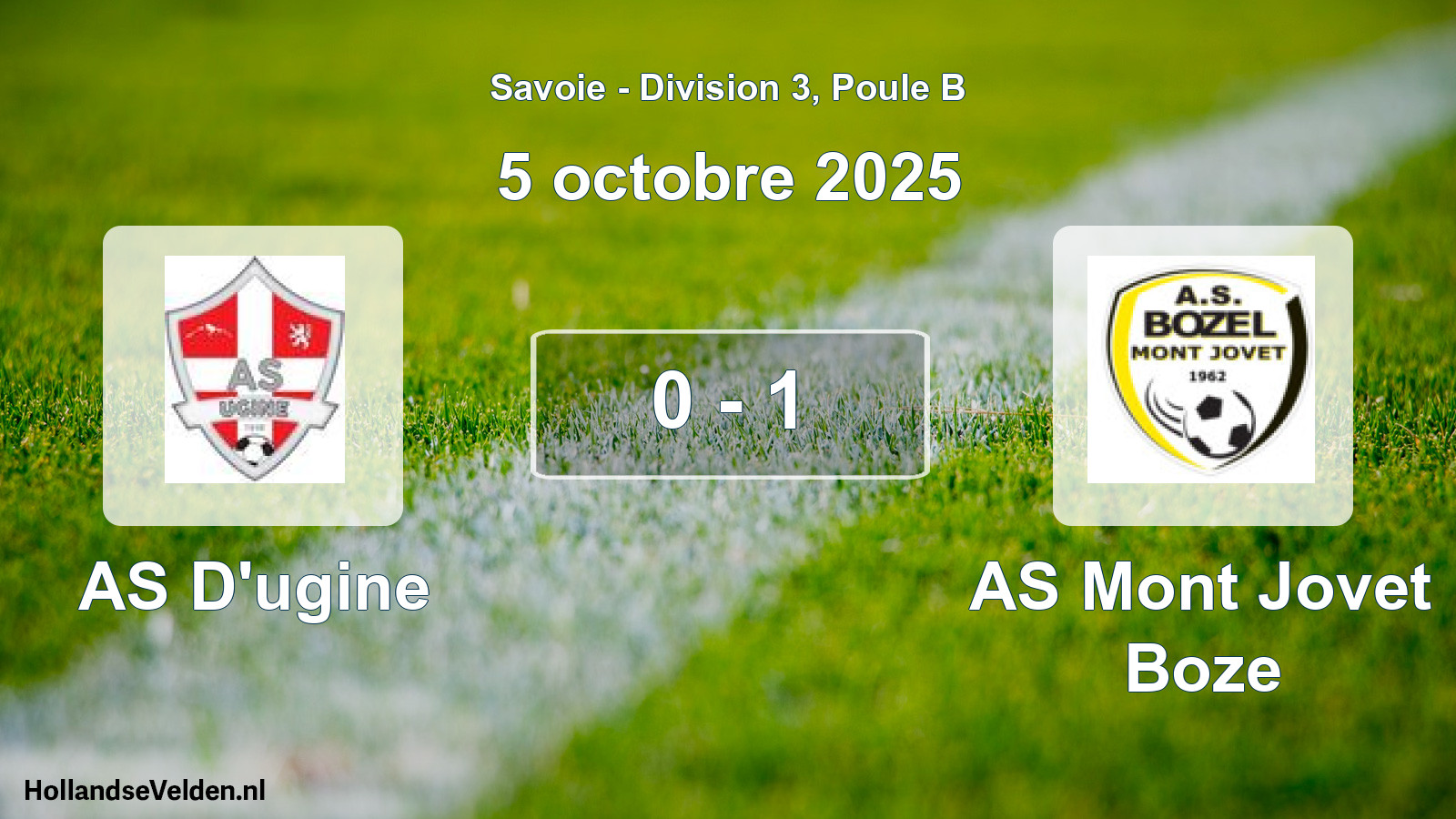 Gespeelde wedstrijd: AS D'ugine - AS Mont Jovet Boze 0 - 1 (5 oktober 2025)