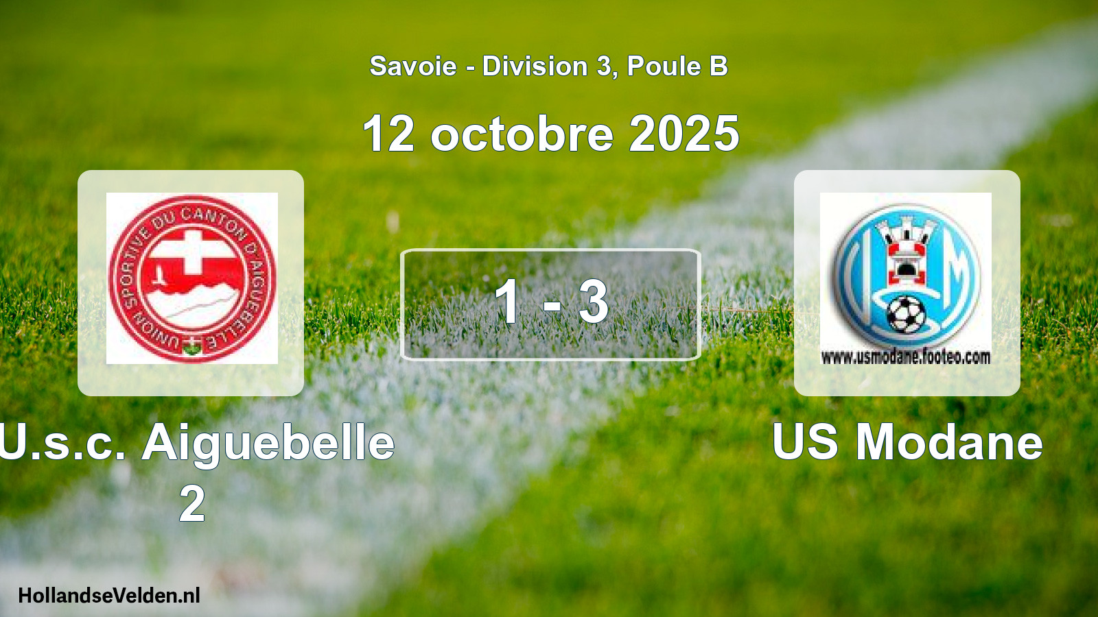 Gespeelde wedstrijd: U.s.c. Aiguebelle 2 - US Modane 1 - 3 (12 oktober 2025)