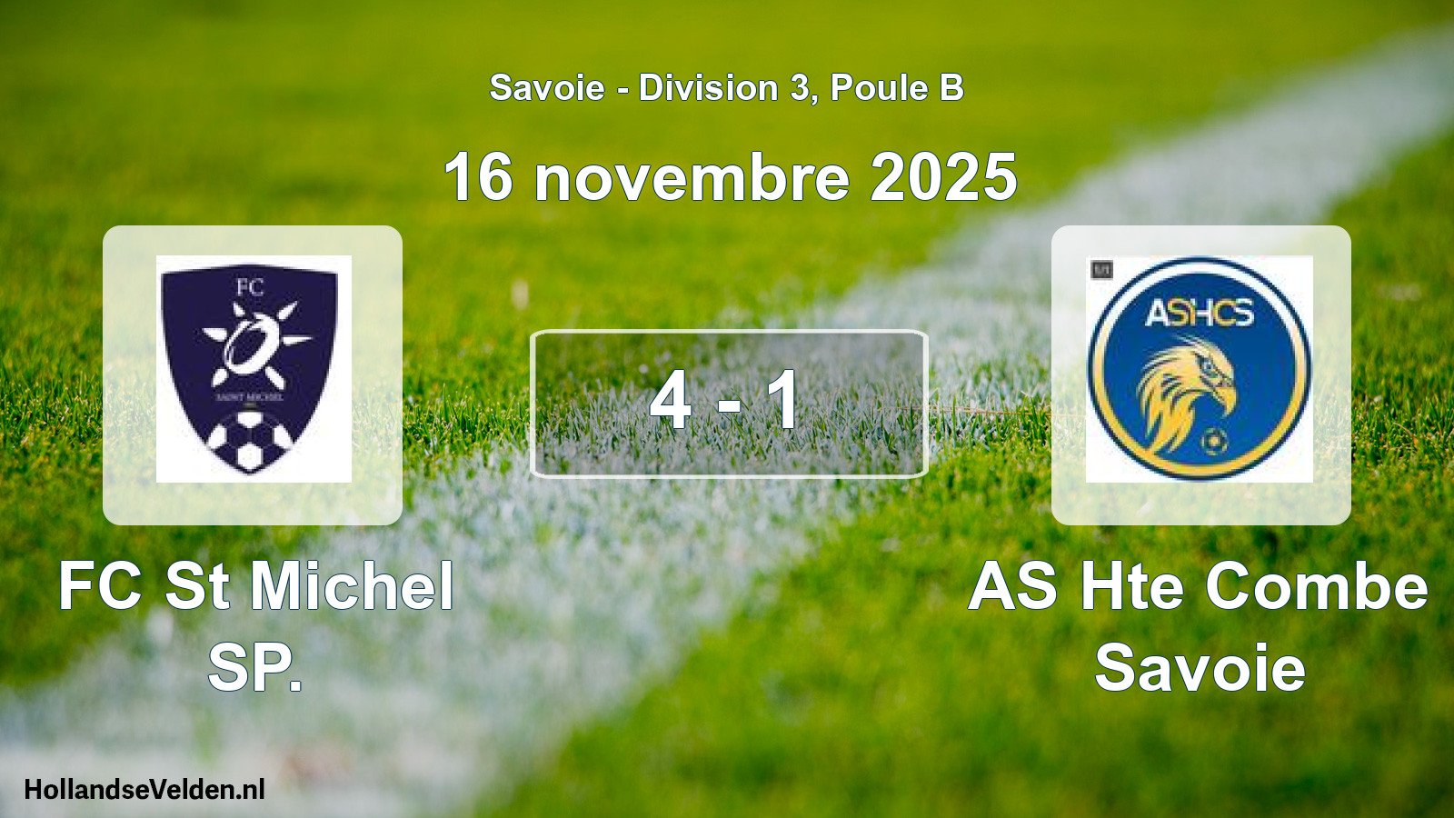 Gespeelde wedstrijd: FC St Michel SP. - AS Hte Combe Savoie 4 - 1 (16 november 2025)