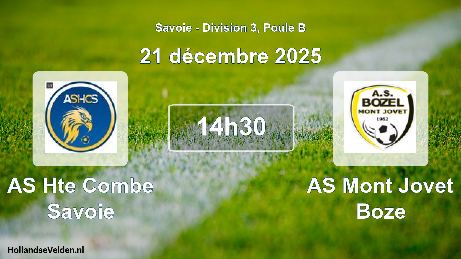 Match programmé: AS Hte Combe Savoie - AS Mont Jovet Boze (21 décembre 2025)