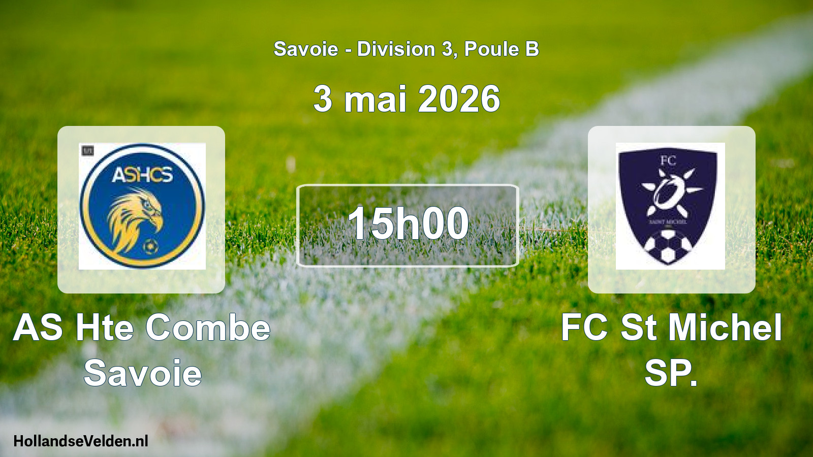 Match programmé: AS Hte Combe Savoie - FC St Michel SP. (3 mai 2026)
