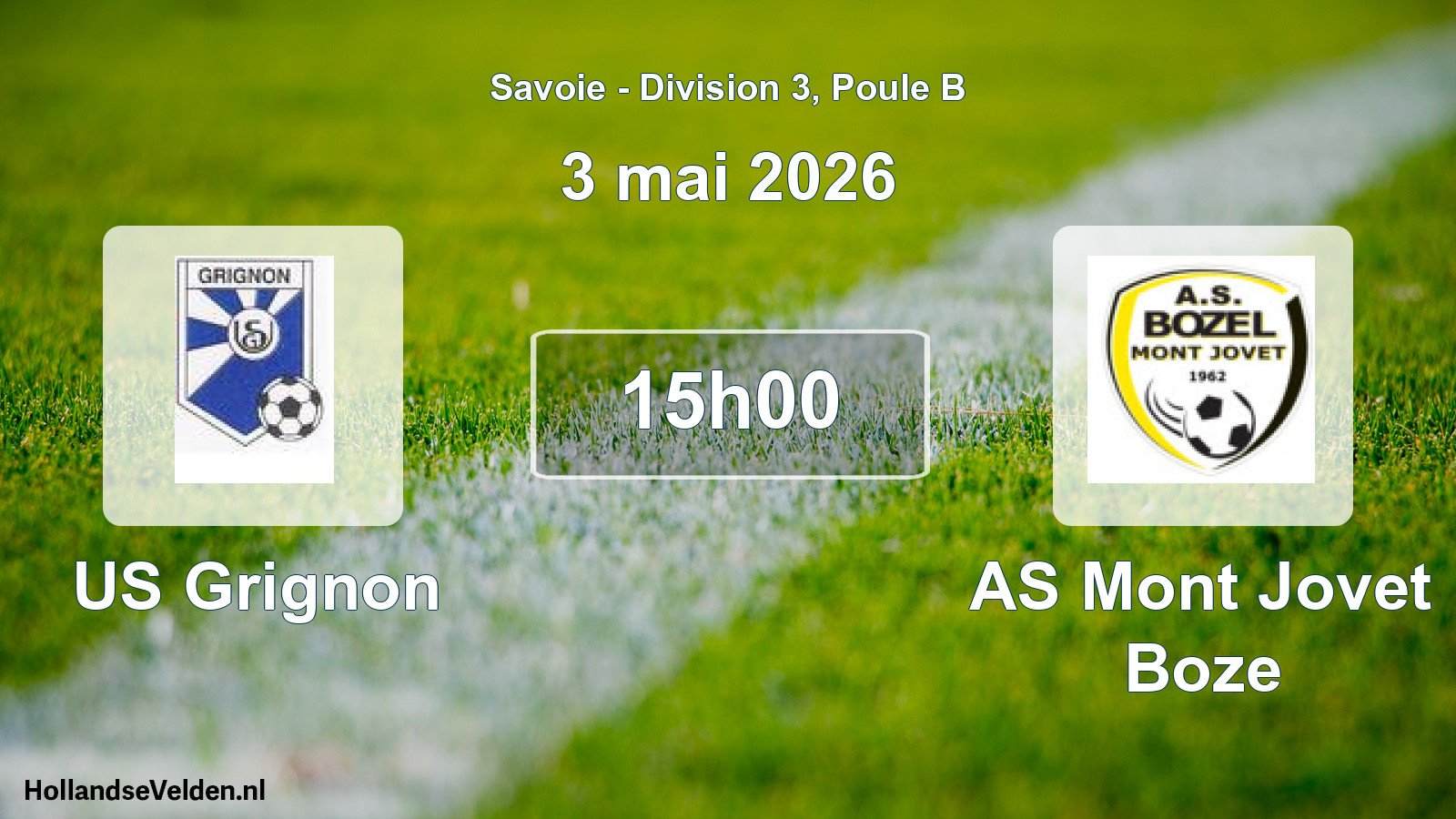 Geplande wedstrijd: US Grignon - AS Mont Jovet Boze (3 mei 2026)