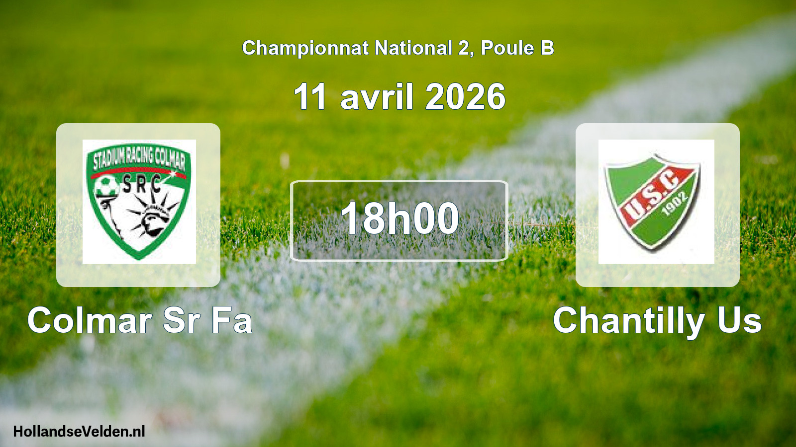 Geplande wedstrijd: Colmar Sr Fa - Chantilly Us (11 avril 2026)