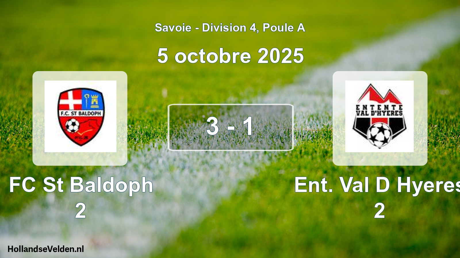 Gespeelde wedstrijd: FC St Baldoph 2 - Ent. Val D Hyeres 2 3 - 1 (5 oktober 2025)