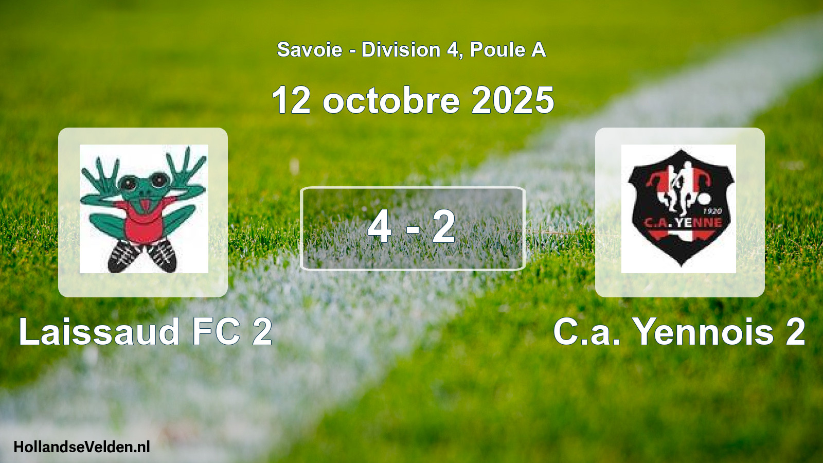 Match joué: Laissaud FC 2 - C.a. Yennois 2 4 - 2 (12 octobre 2025)