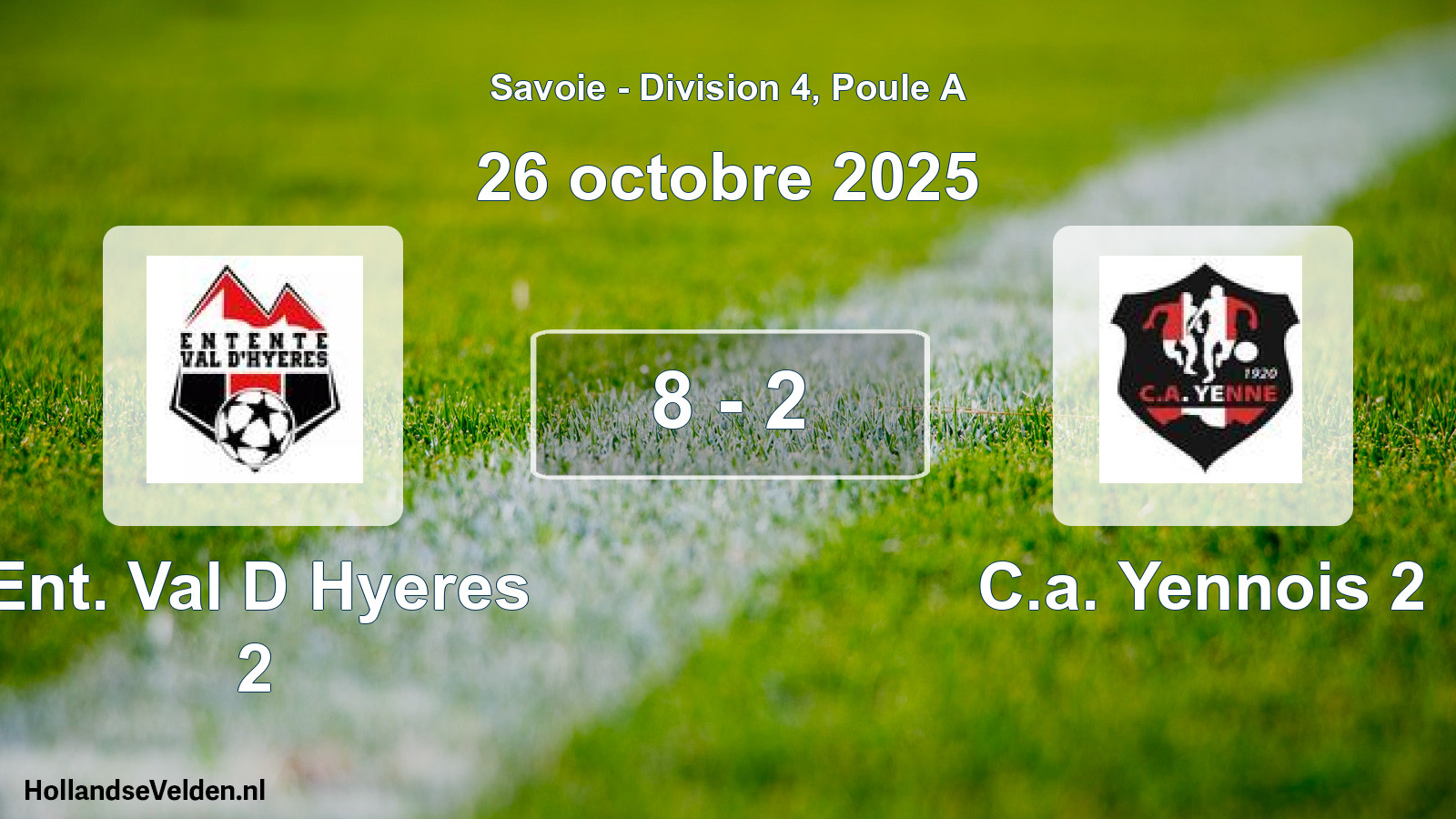 Gespeelde wedstrijd: Ent. Val D Hyeres 2 - C.a. Yennois 2 8 - 2 (26 oktober 2025)
