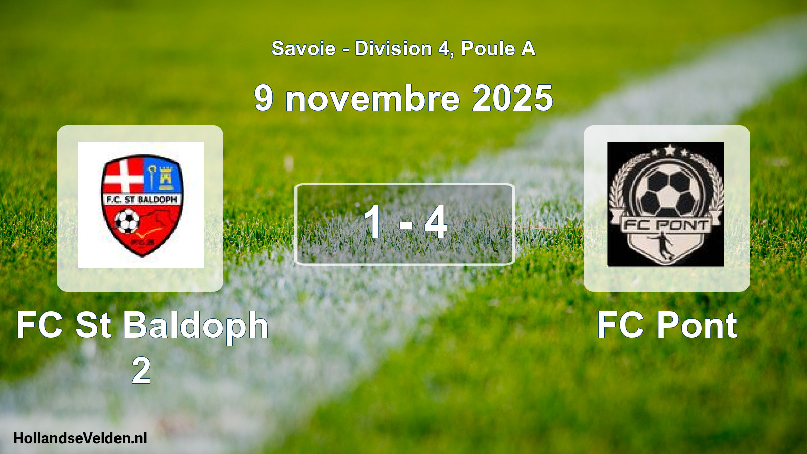 Gespeelde wedstrijd: FC St Baldoph 2 - FC Pont 1 - 4 (9 november 2025)