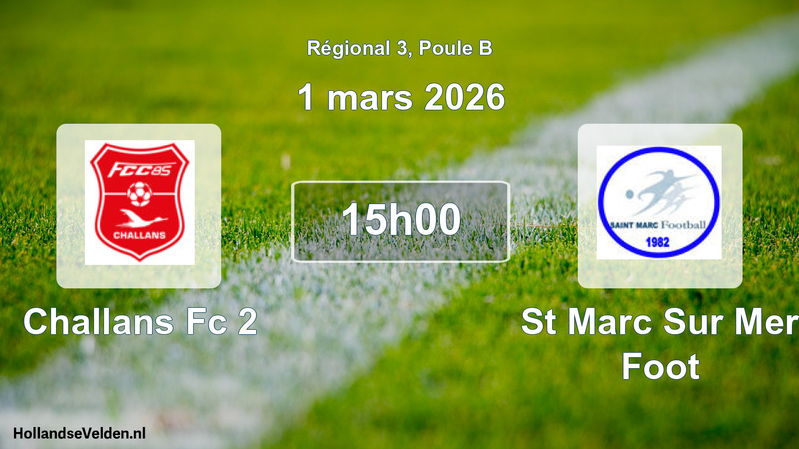Scheduled Match: Challans Fc 2 - St Marc Sur Mer Foot (1 March 2026)