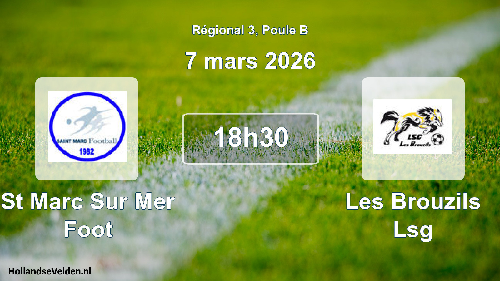 Geplande wedstrijd: St Marc Sur Mer Foot - Les Brouzils Lsg (7 mars 2026)