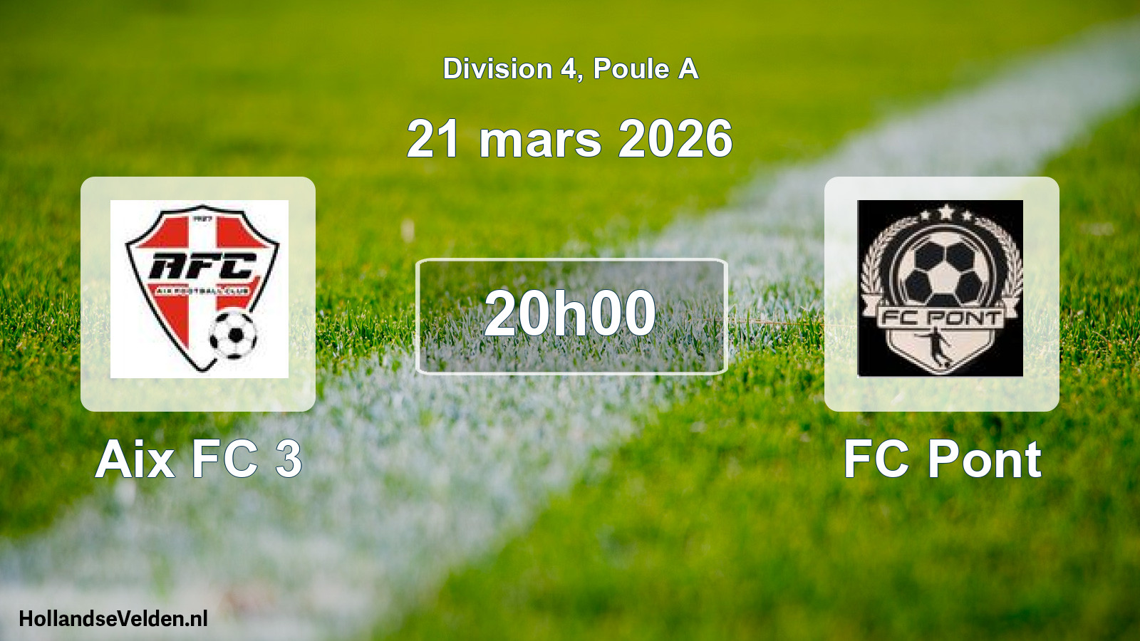 Match programmé: Aix FC 3 - FC Pont (21 mars 2026)