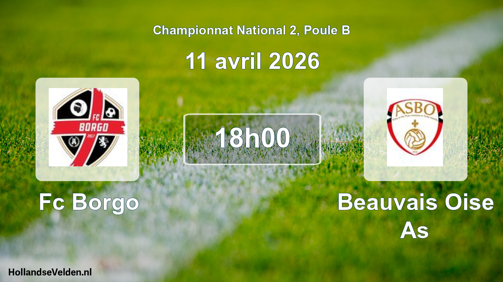 Geplande wedstrijd: Fc Borgo - Beauvais Oise As (11 avril 2026)