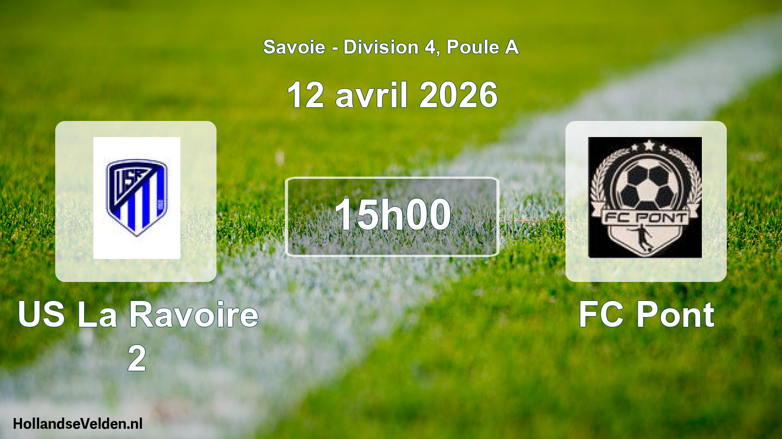 Geplande wedstrijd: US La Ravoire 2 - FC Pont (12 april 2026)
