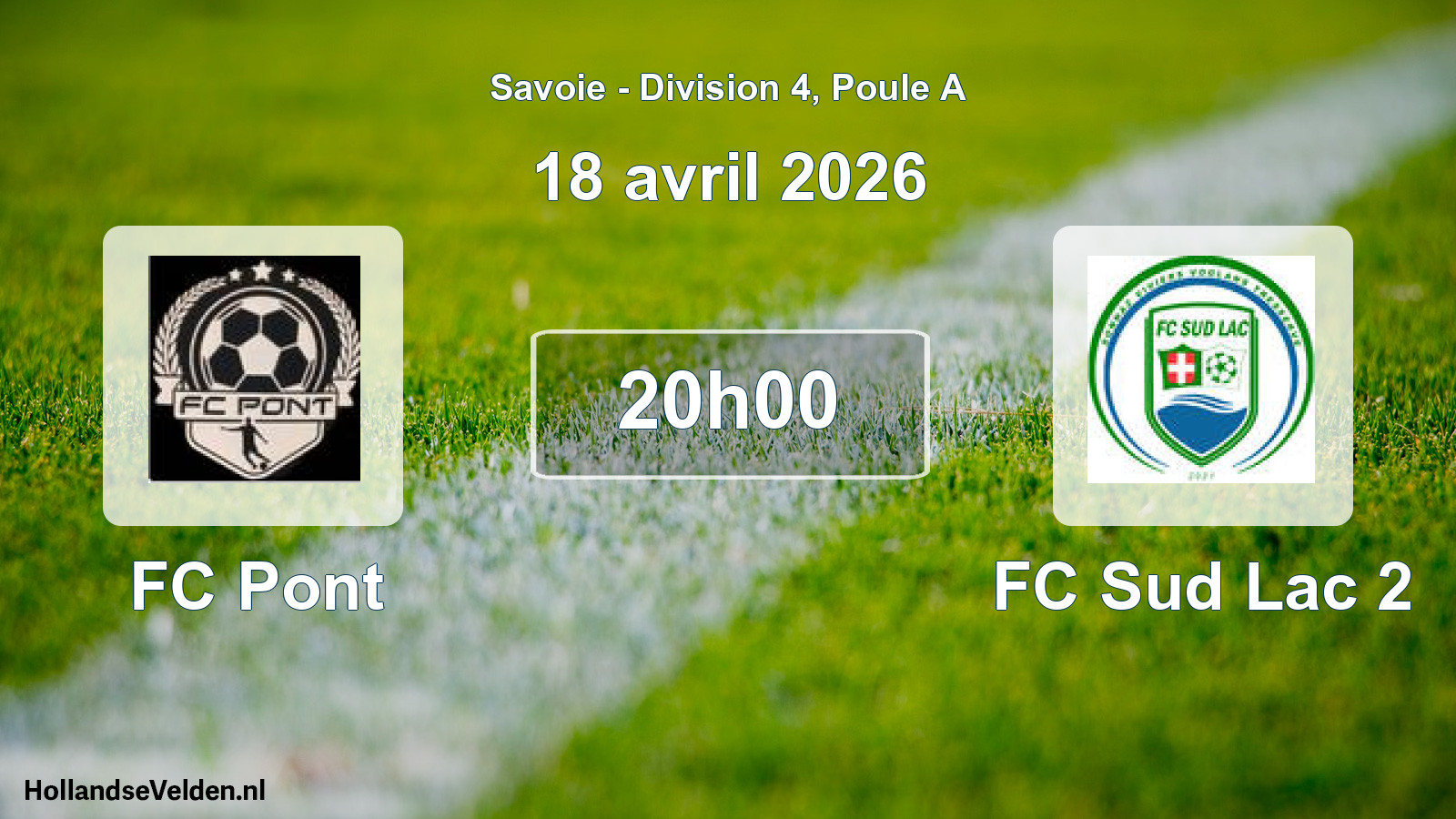 Geplande wedstrijd: FC Pont - FC Sud Lac 2 (18 april 2026)