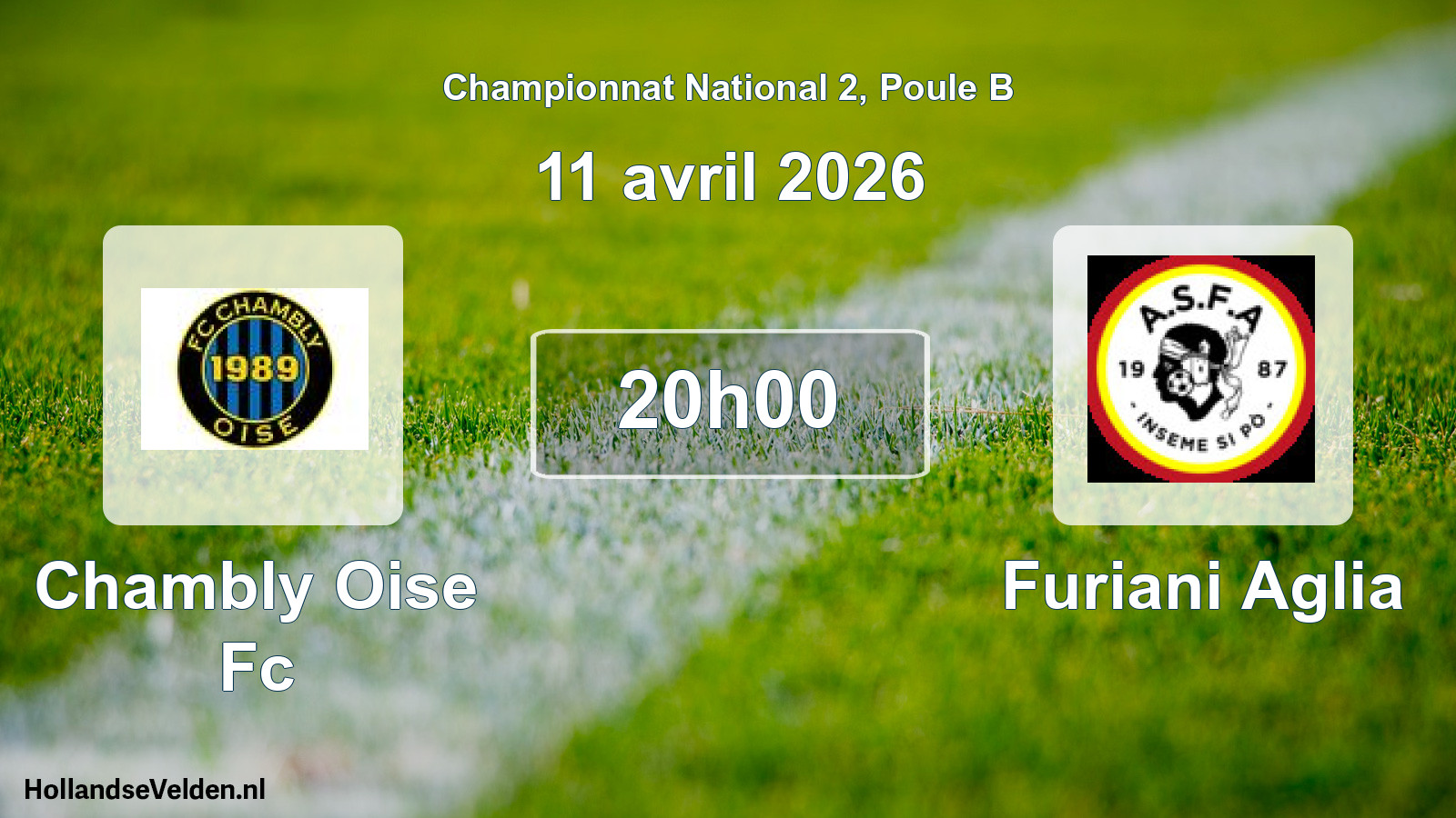 Geplande wedstrijd: Chambly Oise Fc - Furiani Aglia (11 avril 2026)
