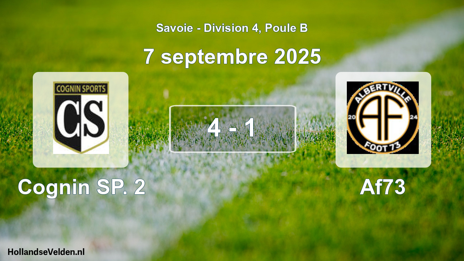 Match joué: Cognin SP. 2 - Af73 4 - 1 (7 septembre 2025)