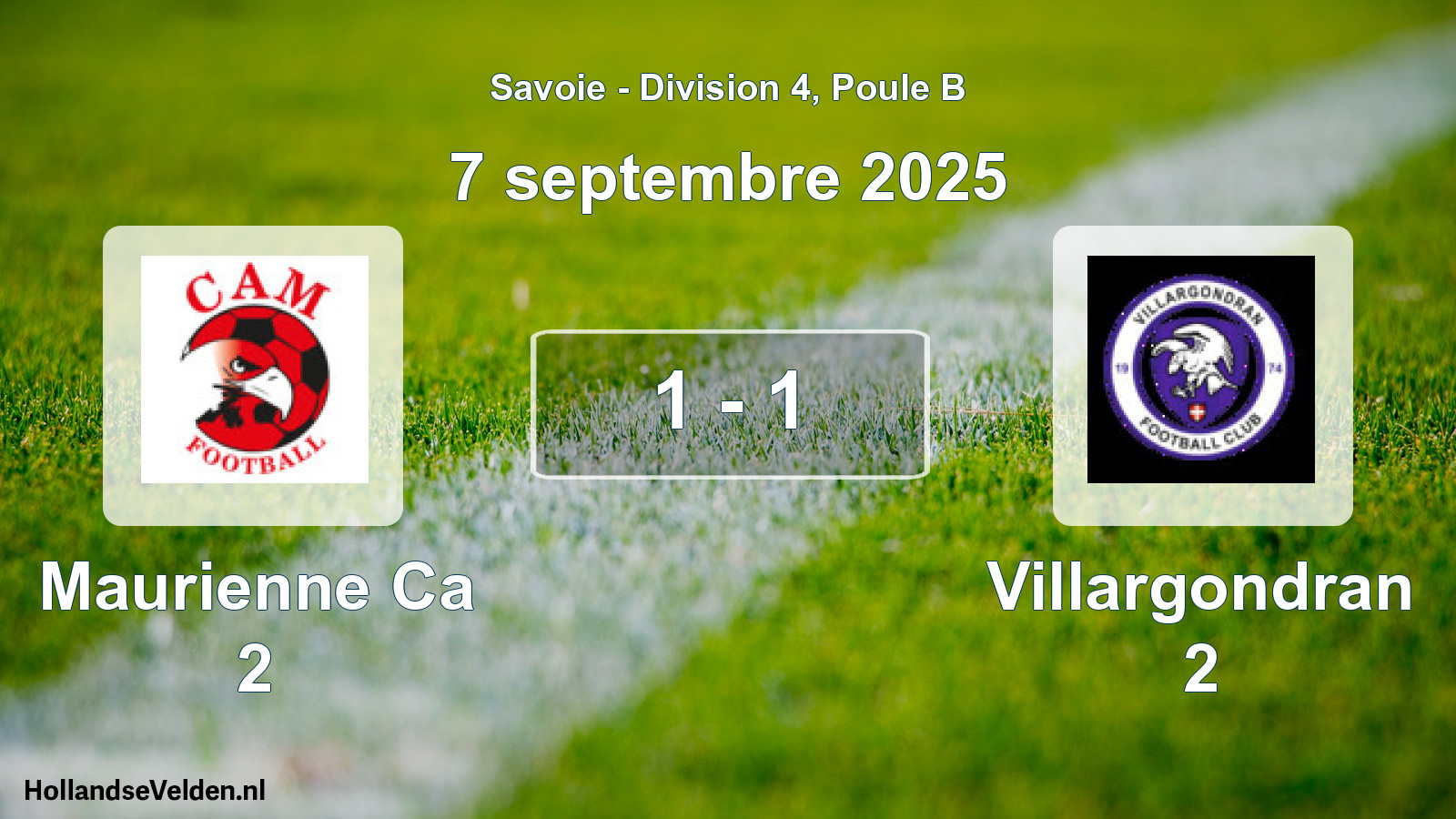 Gespeelde wedstrijd: Maurienne Ca 2 - Villargondran 2 1 - 1 (7 september 2025)