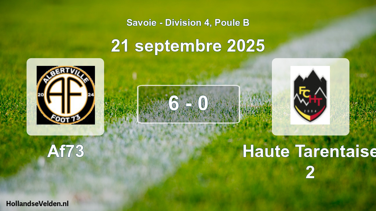 Match joué: Af73 - Haute Tarentaise 2 6 - 0 (21 septembre 2025)